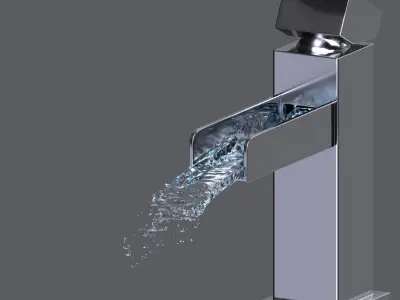 Modern single handle faucet 3D model