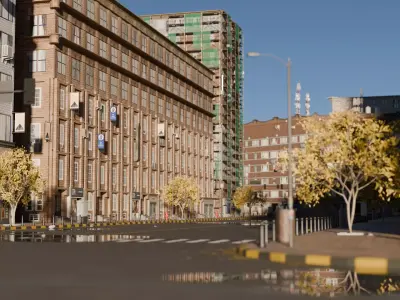 Urban Streetscape High Detail City Environment street 3D model