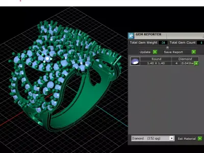 Luxury Openwork Diamond Ring  High-Detail 3D Printable  3D print model