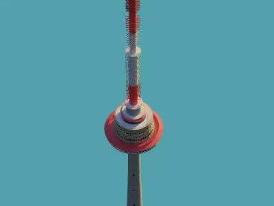TV Tower in Vilnius Lithuania Televizijos bokstas  Free 3D model