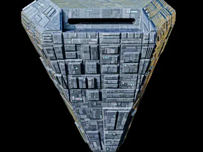 Pentagon Space Station Spaceship  Spacecraft Low-poly 3D model