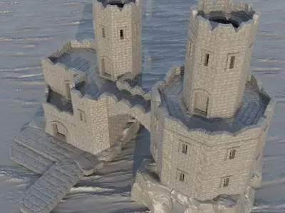 Island Prison Tabletop Terrain 28 mm 3D print model