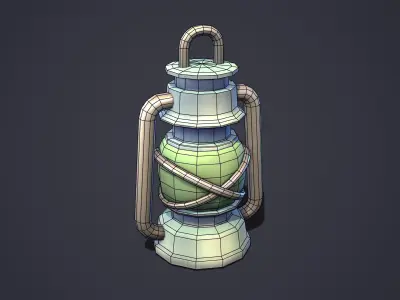Emberlight Stylized Oil Lamp Low-poly 3D model
