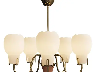 Opaline Glass Chandelier Low-poly 3D model