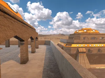 SciFi Desert Building 2 Low-poly 3D model