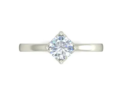 Light Weight White Gold Diamond Ring  -VJR36 3D print model
