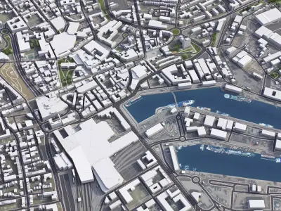 Aberdeen - City 3D Model Low-poly 3D model