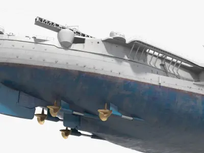  Armored Sea Vessel with Artillery Towers 