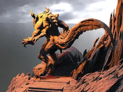 Dantes Underworld Staircase 3 With Drake High res version  3D model