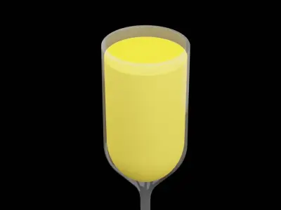 Realistic Wine Glass  Low-poly 3D model