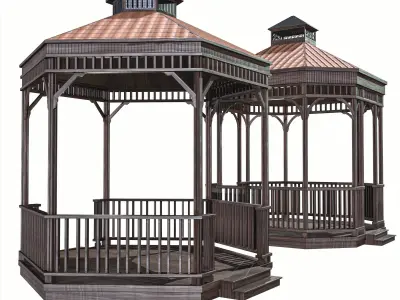  Garden gazebo Low-poly 3D model