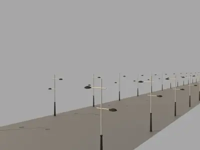 2x Modern street lights 3D model