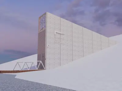 Svalbard Global Seed Vault Low-poly 3D model