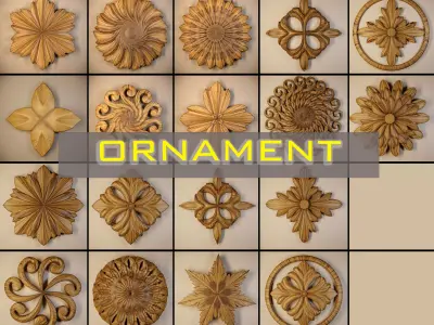 Ornament 3D Model-vol10 3D Model Pack