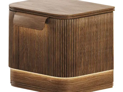 Wood bedside table 3D model