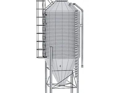 Metal feed bin Low-poly 3D model