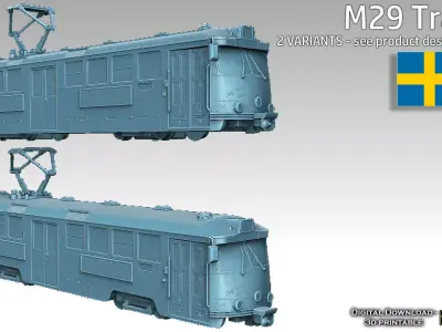 Swedish M29 Tram 3D print model