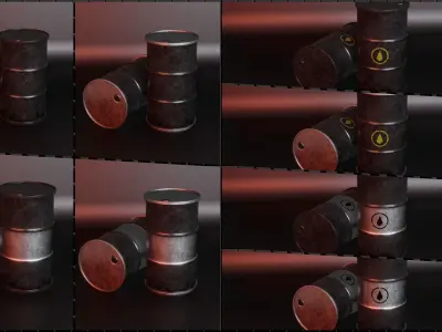 High Poly Barrel 3D model