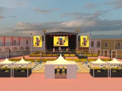 Stage concert in public space 3D model