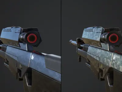 Combine Sniper Rifle from Half Life Low-poly 3D model