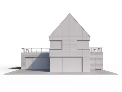 Modern family house 3D model