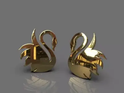 Light swan earrings 3D print model