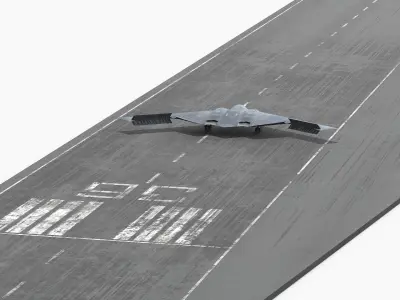  Bomber Jet B 2 Spirit Landing Animated Rigged 
