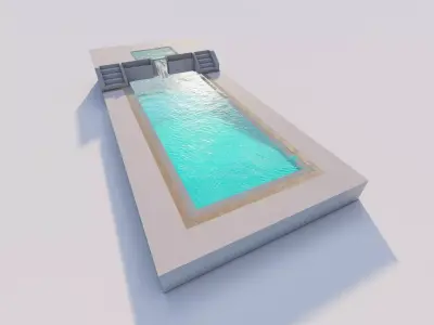 Swimming pool 3D model 4