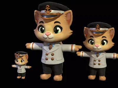 Cat7Pack3 Low-poly 3D model