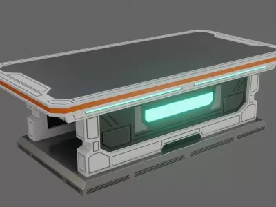 Sci-Fi Work Bench - Low Poly - Game Ready - PBR Low-poly 3D model