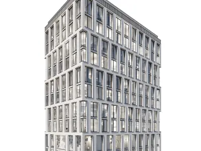 Modern office building 03 3D model