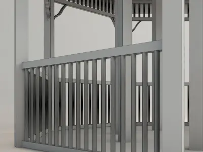 Wooden Gazebo 3D model