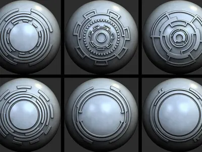 150 Sci -Fi Hologram VDM Brushes Pack for Zbrush  3D model