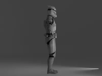 Clone Trooper Phase I Rigged 3D Asset - Clone Wars - BF2 style 3D model