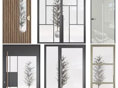 Set Modern Door 06 3D model