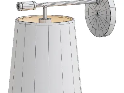 BOSTON wall lamp with gold handle 3D model