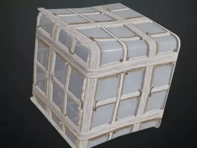 Ornate White Wood Ceiling Panel PBR Seamless Texture