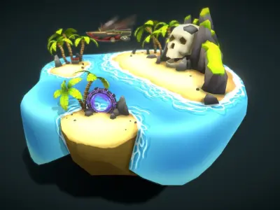 VIASS Pirate Island Low-poly 3D model