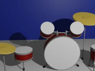 Drums Low Poly drum set 3D model
