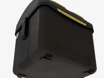 Spanish Yellow Recycling Bin  3D model