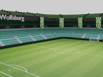 Wolfsburg Football Stadium Low-poly 3D model