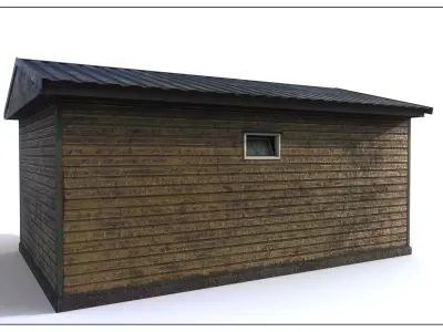 Abandoned Garage base Low-poly 3D model