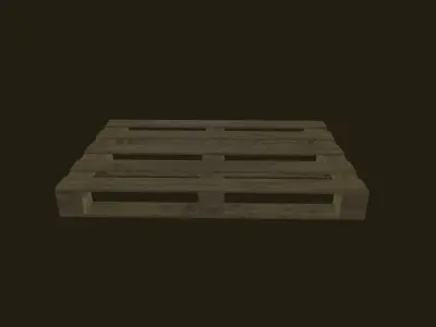Dirty wooden pallet lowpoly Low-poly 3D model