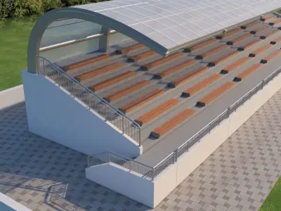 Tribune For Sport Areas With Canopy 3D model