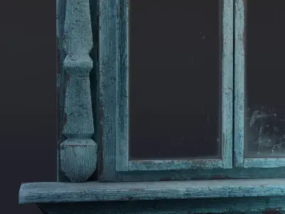 10 old windows pack Low-poly 3D model