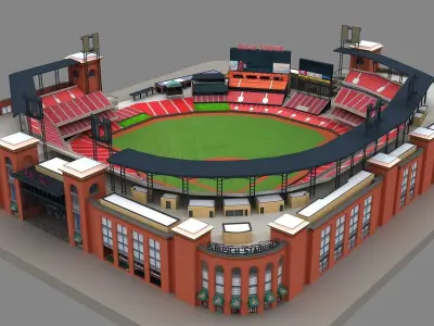 Busch Baseball Stadium 3d Model 3D model