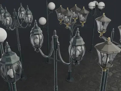Street Lamps Collection 3D model