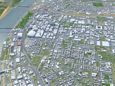 Saint Louis Downtown Missouri USA Low-poly 3D model