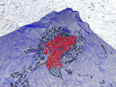 Historic Mountain Village Masterplan with Courtyard Alleys 3D model