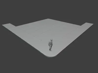 Modular Concrete Street Slabs Low-poly 3D model
